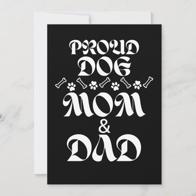PROUD DOG MOM & DAD DOGS LOVERS PETS LOVERS INVITATION (Front)