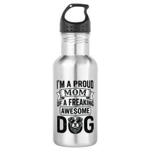 Proud Dog Mom Vintage Engraving Vector Design_1 532 Ml Water Bottle