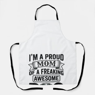 Proud Dog Mom Vintage Engraving Vector Design_1 Apron