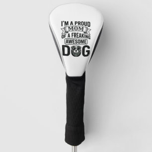 Proud Dog Mom Vintage Engraving Vector Design_1 Golf Head Cover