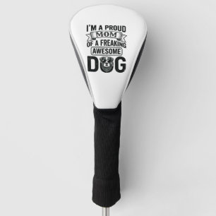Proud Dog Mom Vintage Engraving Vector Design_1 Golf Head Cover