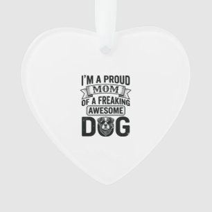 Proud Dog Mom Vintage Engraving Vector Design_1 Ornament