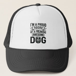 Proud Dog Mom Vintage Engraving Vector Design_1 Trucker Hat
