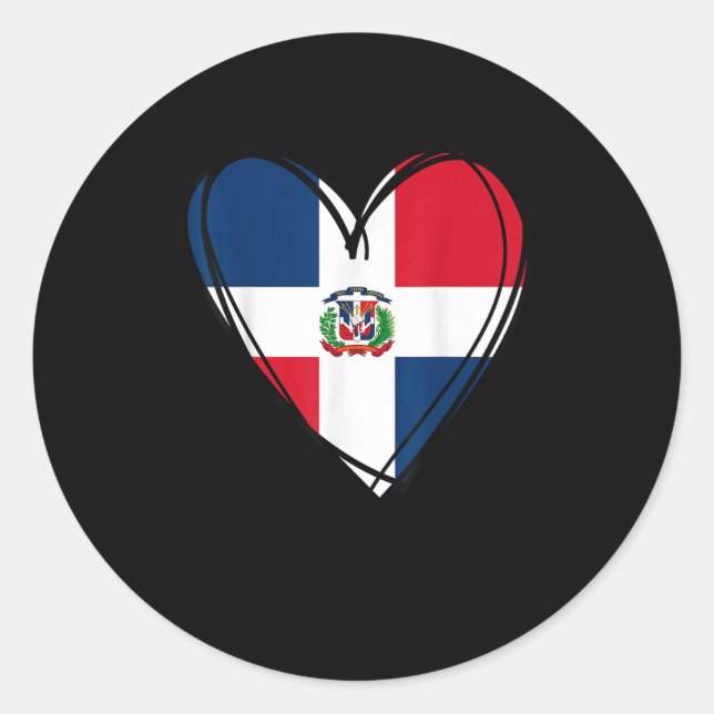 Proud Dominican Boy Girl Aunt Dad Mama Cool Flag H Classic Round Sticker (Front)