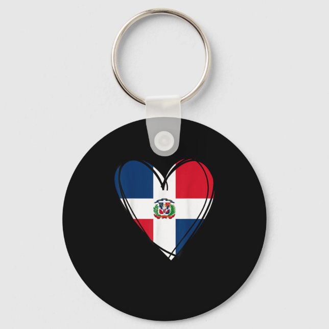 Proud Dominican Boy Girl Aunt Dad Mama Cool Flag H Keychain (Front)