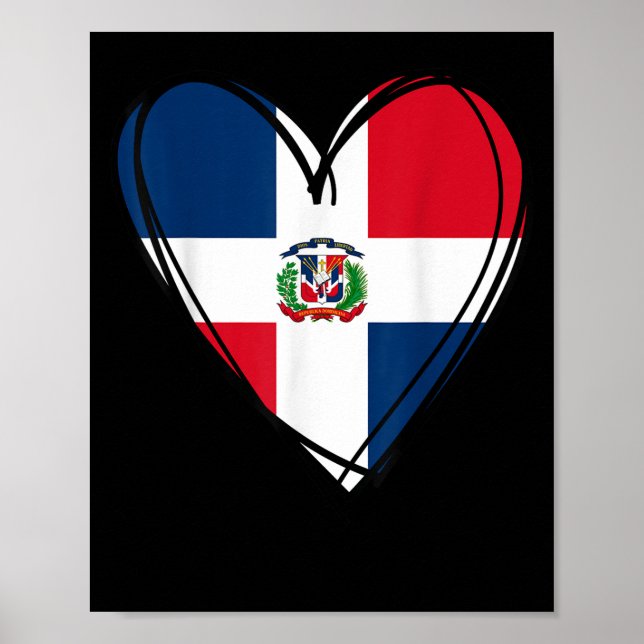 Proud Dominican Boy Girl Aunt Dad Mama Cool Flag H Poster (Front)