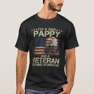 Proud Eagl I m Dad Pappy and Veteran American Flag T-Shirt