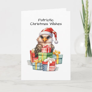 Proud Eagle Santa Hat Patriotic Christmas Gifts  Card