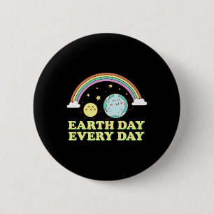 Proud Earth Day Tees Earth Day Every Day Rainbow G 2 Inch Round Button