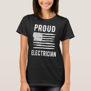Proud Electrician Profession American Flag T-Shirt