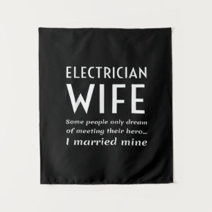 Proud Electrician Wife Of An Electrician Quote Tapestry