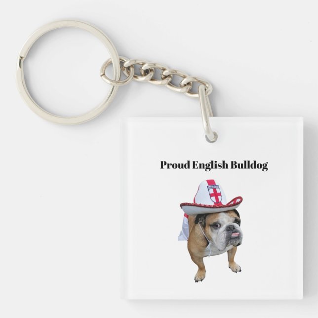 Proud English Bulldog Keychain (Front)