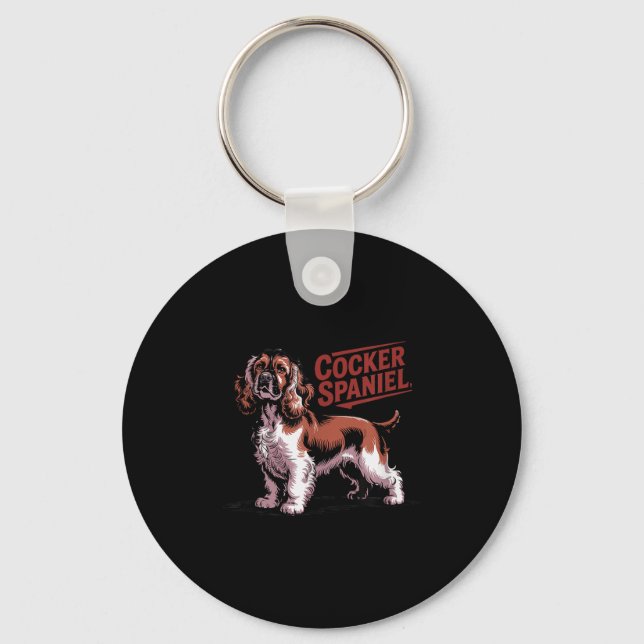 Proud Er Spaniel Dog Breed Owner  Keychain (Front)