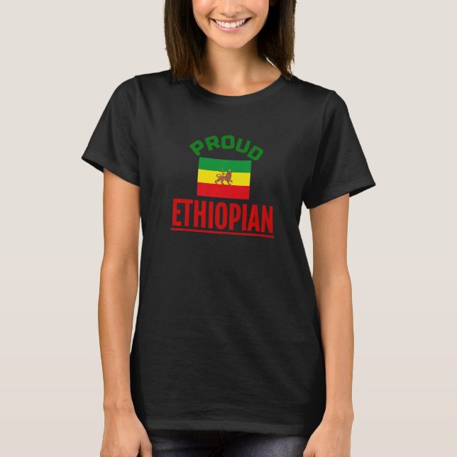 Proud Ethiopian Ethiopia Flag T-Shirt (Front)