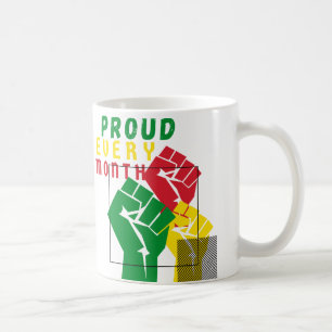Proud every Month Blackj history Fist Coffee Mug