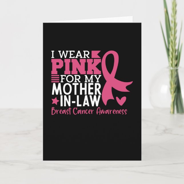 Proud Family Breast Cancer Warrior Mother-in-Law   Card (Front)