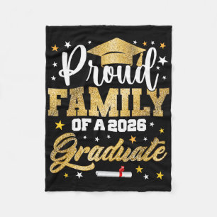 Proud Family Of 2026 Graduate Awesome Family Colle Fleece Blanket