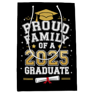 Proud Family Of A 2025 Graduate Graduation Medium Gift Bag