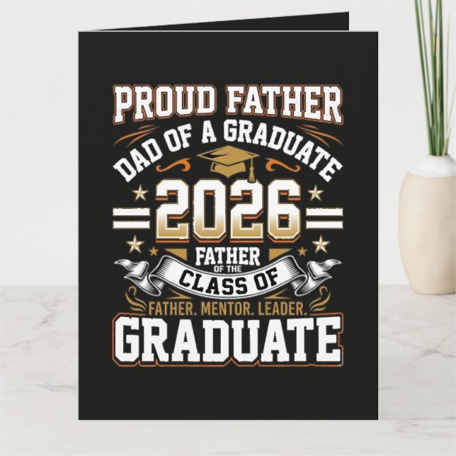 Proud Father Class of 2026 Graduate Card (Front)