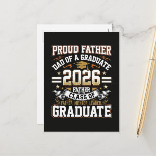 Proud Father Class of 2026 Graduate Holiday Postcard