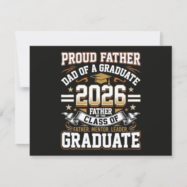 Proud Father Class of 2026 Graduate Invitation (Front)