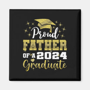 Proud Father Of 2024 Graduate Awesome Family Colle Magnet