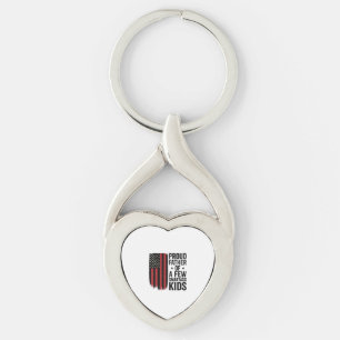 Proud Father of a Few Smartass Kids Patriotic Shir Keychain