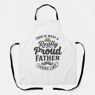 Proud Father Vintage Engraving Quote Design_1 Apron