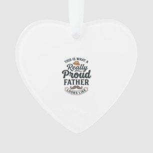 Proud Father Vintage Engraving Quote Design_1 Ornament