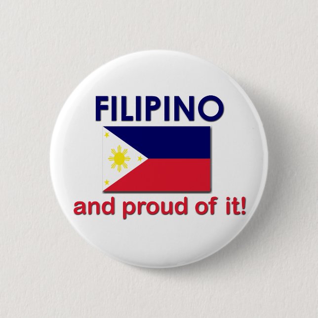 Proud Filipino 2 Inch Round Button (Front)