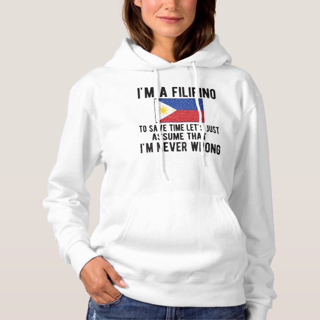 Proud Filipino Flag Philippines Roots Filipino Hoodie (Front)