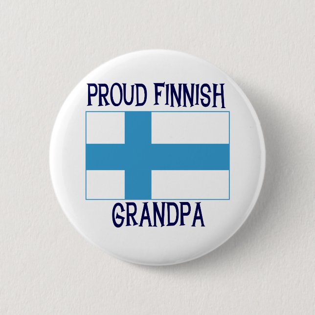Proud Finnish Grandpa 2 Inch Round Button (Front)
