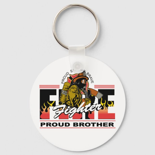 Proud Firefighter Brother Keychain (Front)