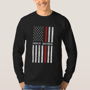 Proud Firefighter Mother Fireman American Flag Sup T-Shirt