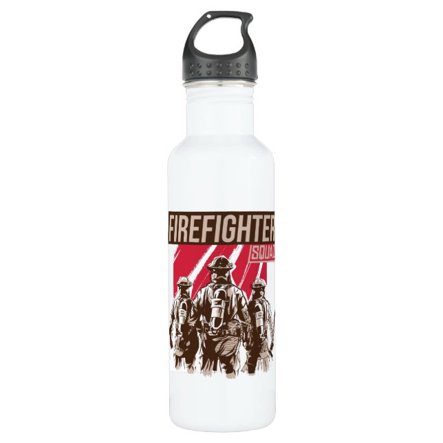 Proud Firefighter Squad 710 Ml Water Bottle (Front)
