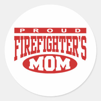 Proud Firefighter's Mom Classic Round Sticker