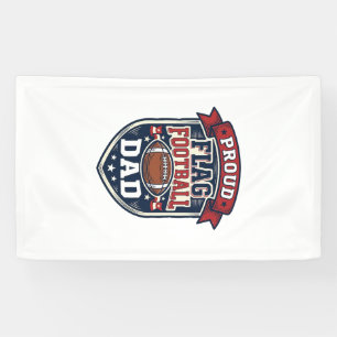 Proud Flag Football Dad Vintage Patriotic Badge De Banner
