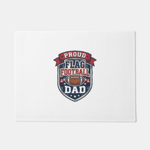Proud Flag Football Dad Vintage Patriotic Badge De Doormat
