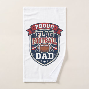 Proud Flag Football Dad Vintage Patriotic Badge De Hand Towel