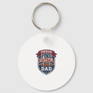 Proud Flag Football Dad Vintage Patriotic Badge De Keychain