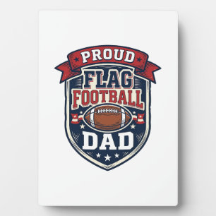 Proud Flag Football Dad Vintage Patriotic Badge De Plaque
