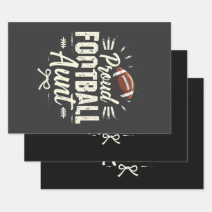 Proud football aunt Fantasy Football Matching Wrapping Paper Sheet
