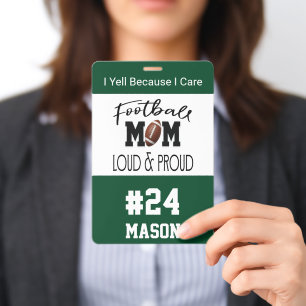 Proud Football Mom Game Day Badge