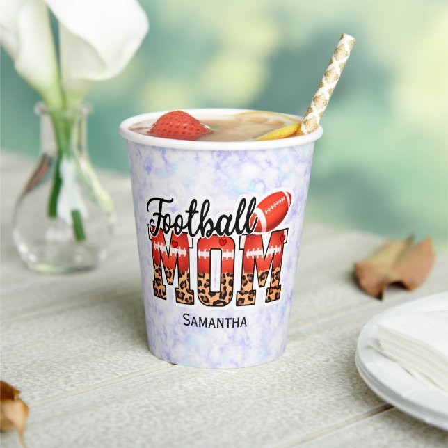 Proud Football Mom – Game Day Enthusiast Paper Cups (Insitu)