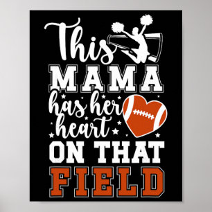 Proud Footll And Cheer Mom Cheerleading And Footll Poster