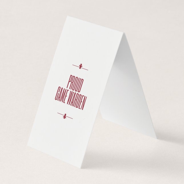 Proud game warden business card (Front)