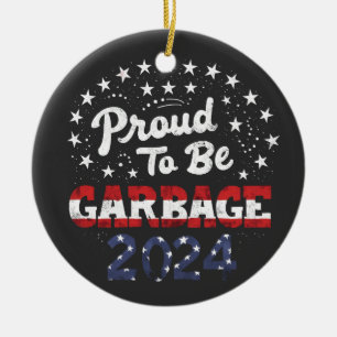 Proud Garbage Puerto Rico Latinos For Trump  Ceramic Ornament