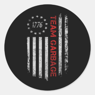Proud Garbage Trump Supporter Garbage For Trump Su Classic Round Sticker