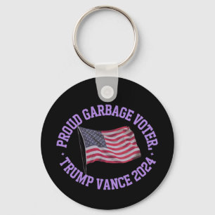 Proud Garbage Voter Trump Vance 2024 Stand Out Keychain