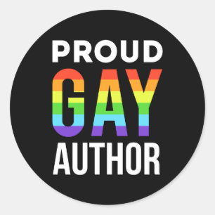 Proud Gay Author Writer Pride LGBTQ Classic Round Sticker